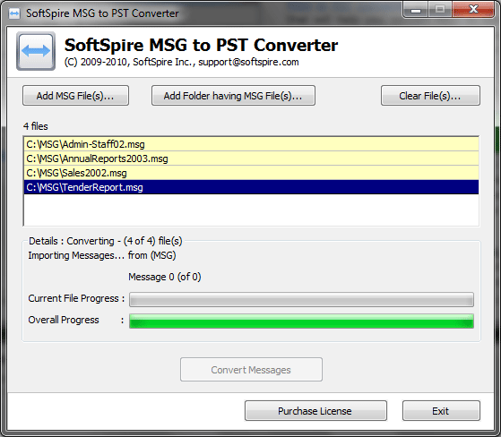 SoftSpire MSG to PST Converter 2.2