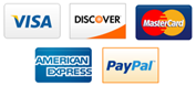 Mastercard, Visa, PayPal, Check, Purchase Order, and more
