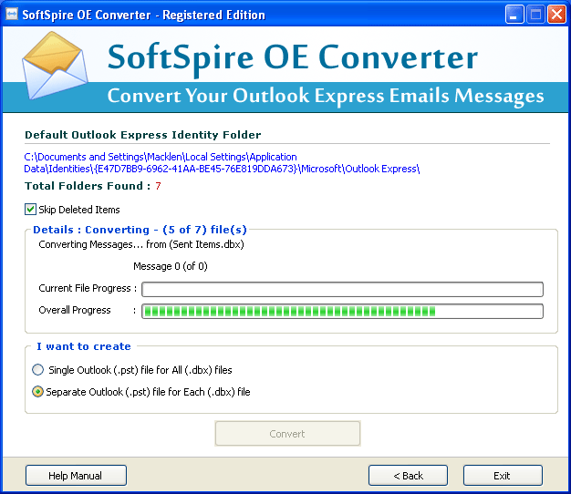 DBX Conversion to PST 7.5.1