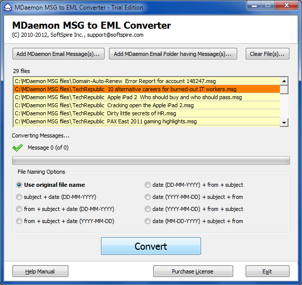 MDaemon MSG to EML Converter 2.0