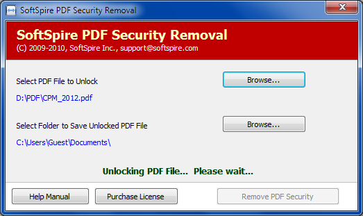 SoftSpire PDF Security Removal 4.0