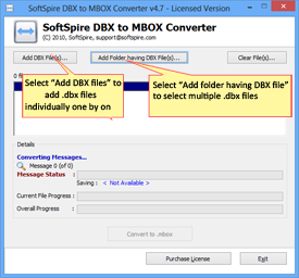 Choose Outlook DBX files