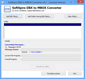 Run the DBX to MBOX Converter software