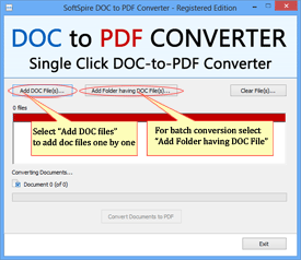 Run the SoftSpire DOC to PDF Converter Software