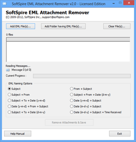 Open EML Attachment Remover Tool