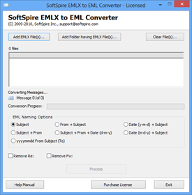 Run the SoftSpire EMLX to EML Converter Software