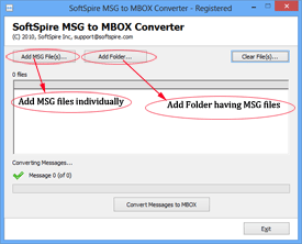 Add MSG files using any of the two options provided