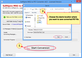 Start MSG to PST Conversion