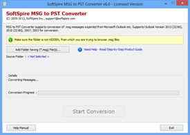 Run the MSG to PST Converter software