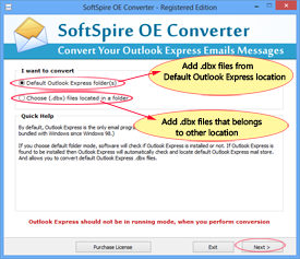 Convert Default Outlook Express .dbx files to Outlook