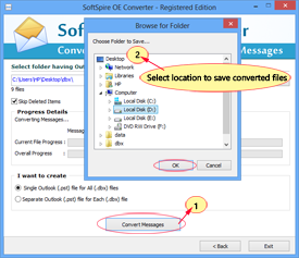 save converted .dbx files into seperate file format