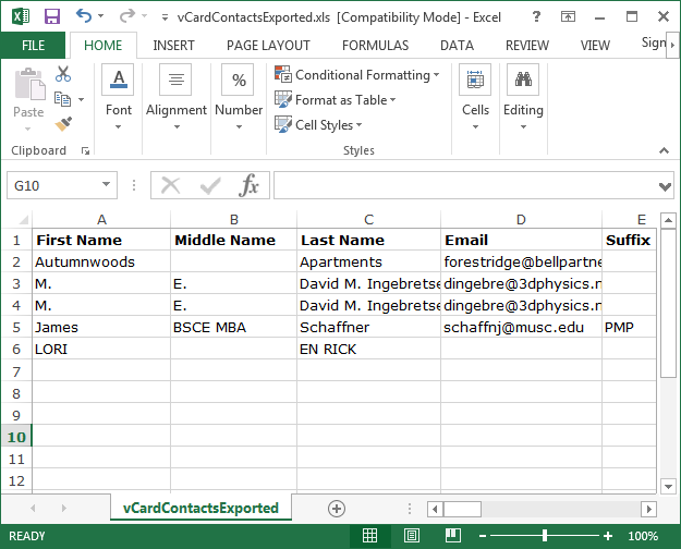 Ms excel to vcard converter for excel contacts to vcf 