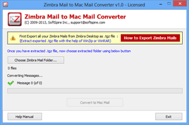 Run the Zimbra Mail to Mac Mail Converter software