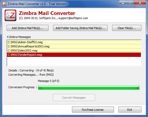 Zimbra Export to PST screenshot