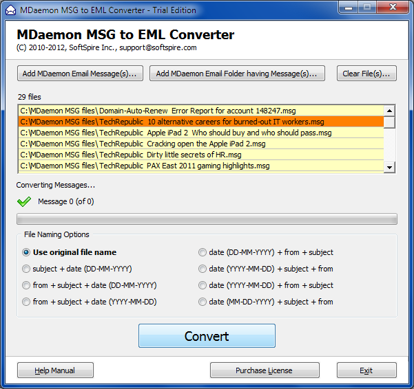 Windows 8 MDaemon MSG to EML Converter full