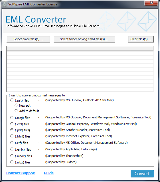 SoftSpire EML Converter screenshot