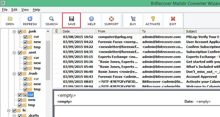 Maildir Converter Software screenshot