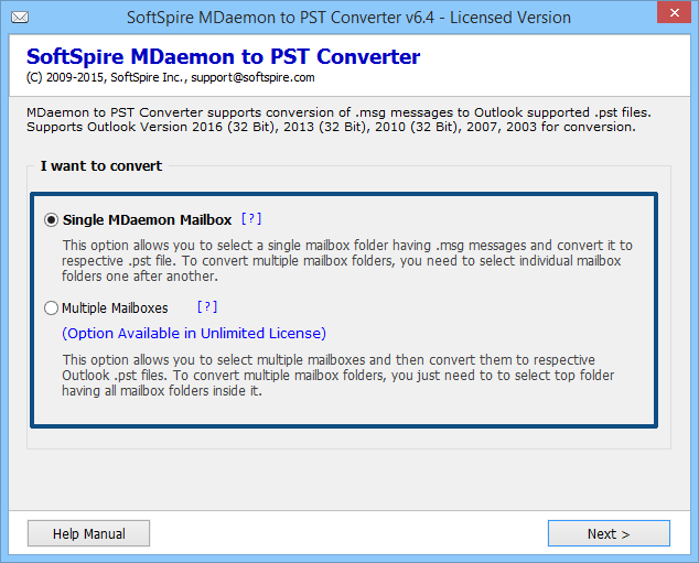 Windows 7 MDaemon to Outlook 6.4 full