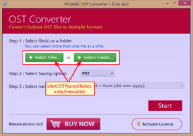 Select OST Files and folders