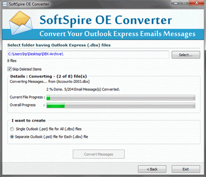 Convert OE Mail to Outlook screenshot