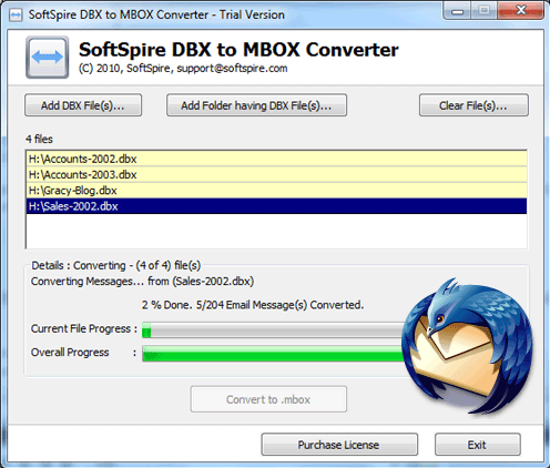 DBX to Thunderbird screenshot