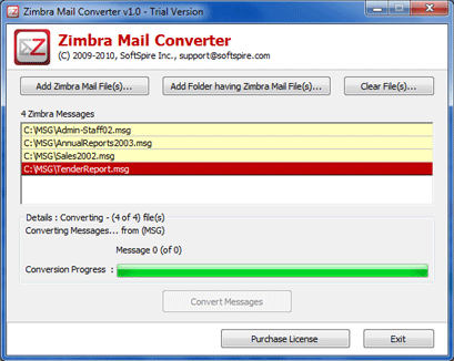Convert Zimbra to PST screenshot