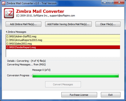 Zimbra to Outlook PST screenshot